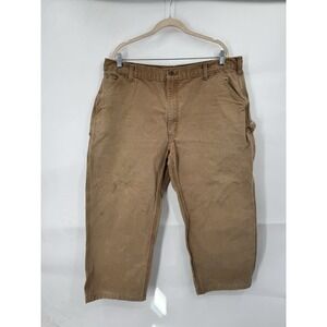 Carhartt Dungaree Carpenter Workwear Pant Men 40X30 Straight Multi Pocket Brown